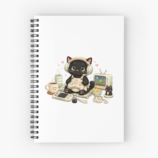 Item preview, Cute Black Cat Gamer Setup designed and sold by AuudiVasustudio.