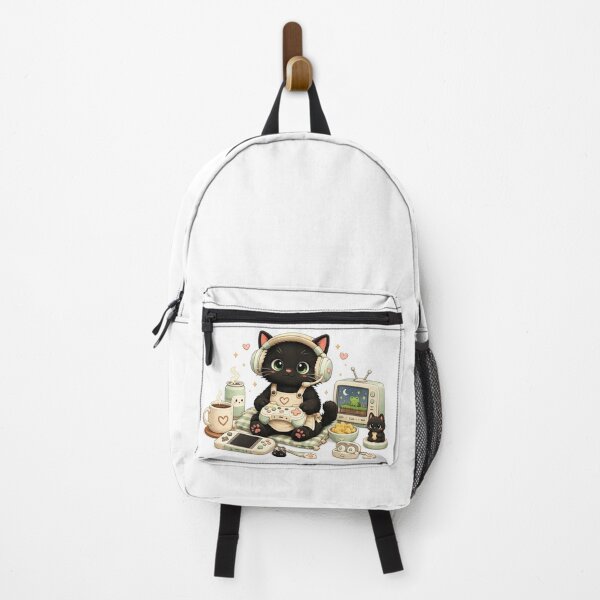 Item preview, Cute Black Cat Gamer Setup designed and sold by AuudiVasustudio.