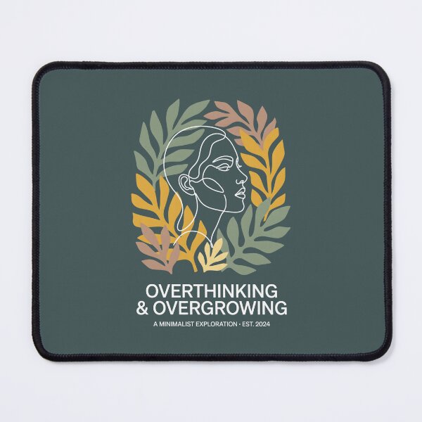Item preview, Overthinking And Overgrowing Line Art Face Botanical Leaves Minimal designed and sold by SplashTastic.