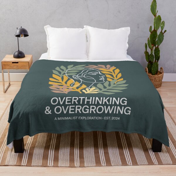 Item preview, Overthinking And Overgrowing Line Art Face Botanical Leaves Minimal designed and sold by SplashTastic.
