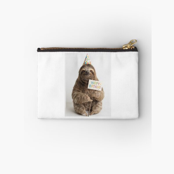 Item preview, Sloth happy birthday placard placards cute kawaii party hat adorable meme memes designed and sold by CheeseBlueprint.