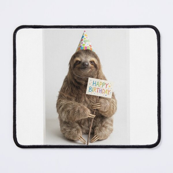 Item preview, Sloth happy birthday placard placards cute kawaii party hat adorable meme memes designed and sold by CheeseBlueprint.