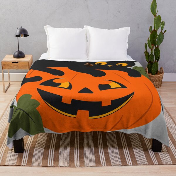 Item preview, Pumpkin Halloween and Black Cat designed and sold by PurrfectHome.