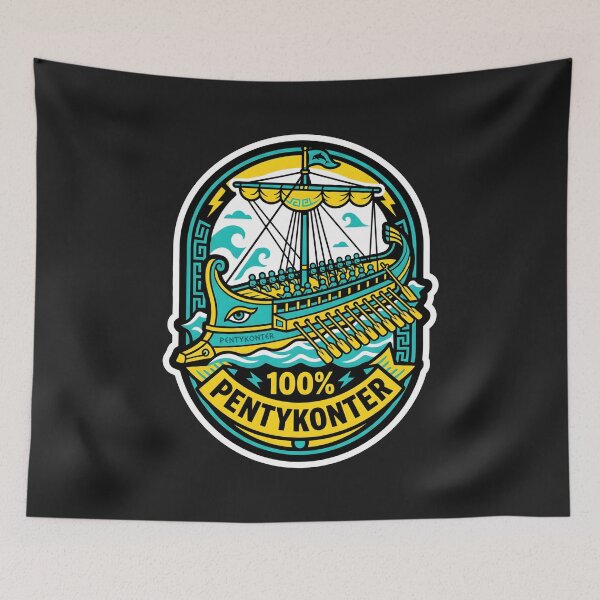 Item preview, 100 Percent Pentykonter Pop Art Ancient Greek Galley Ship Visual designed and sold by SplashTastic.