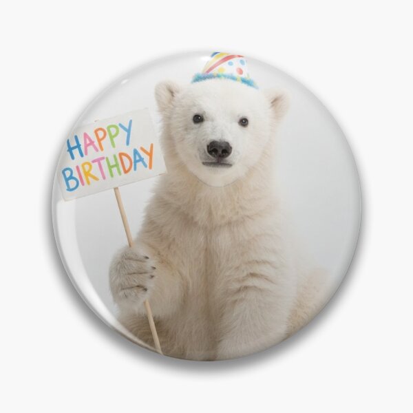 Item preview, Polar bear happy birthday placard placards cute kawaii party hat adorable meme memes designed and sold by CheeseBlueprint.