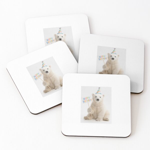 Item preview, Polar bear happy birthday placard placards cute kawaii party hat adorable meme memes designed and sold by CheeseBlueprint.
