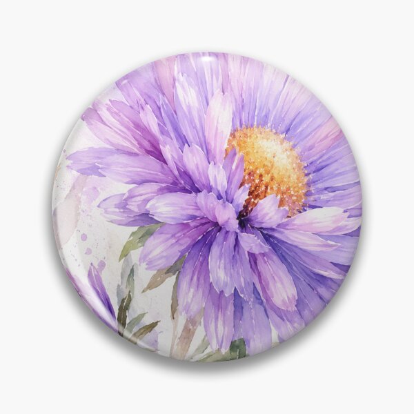 Item preview, Purple Aster Watercolor - Botanical Floral Illustration in Soft Lavender designed and sold by Darlin8888.