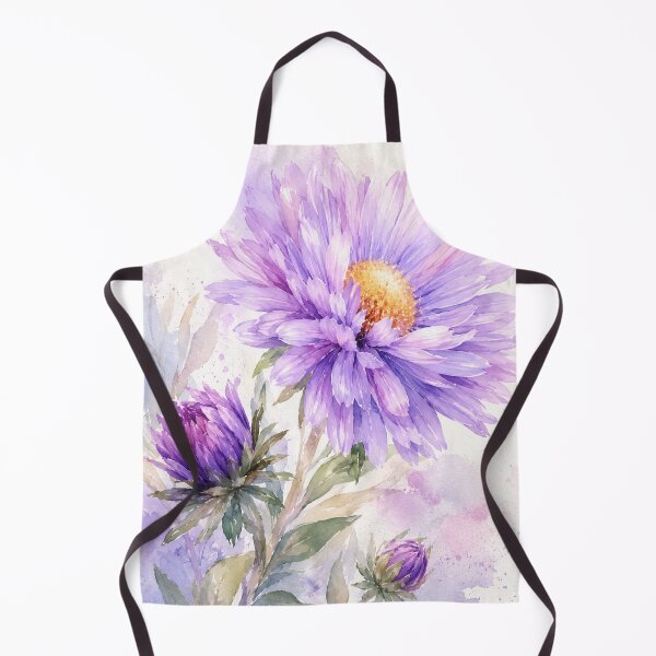 Item preview, Purple Aster Watercolor - Botanical Floral Illustration in Soft Lavender designed and sold by Darlin8888.