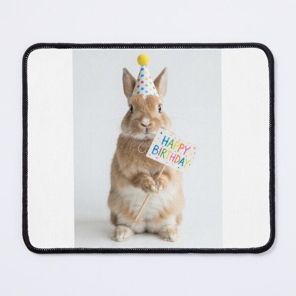 Item preview, Rabbit happy birthday placard placards cute kawaii party hat adorable meme memes designed and sold by CheeseBlueprint.