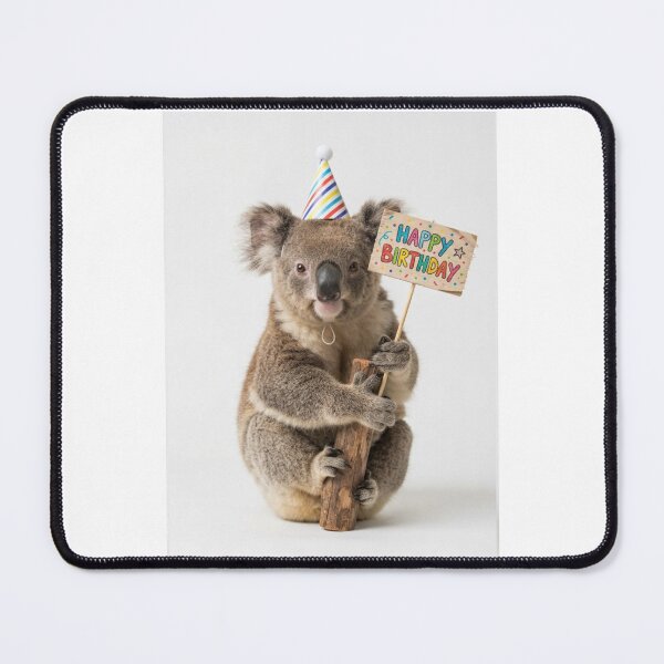 Item preview, Koala happy birthday placard placards cute kawaii party hat adorable meme memes designed and sold by CheeseBlueprint.