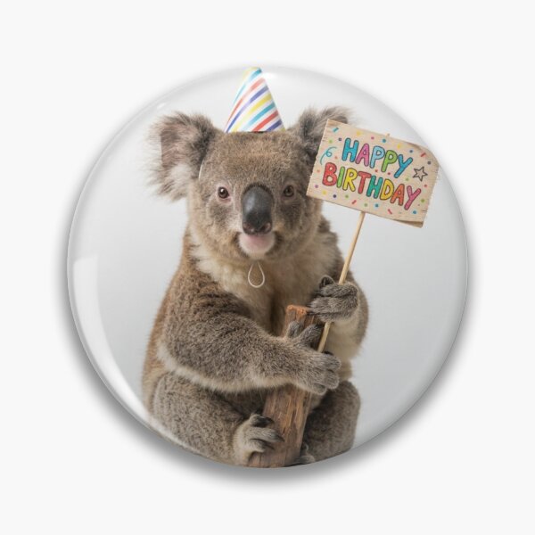 Item preview, Koala happy birthday placard placards cute kawaii party hat adorable meme memes designed and sold by CheeseBlueprint.