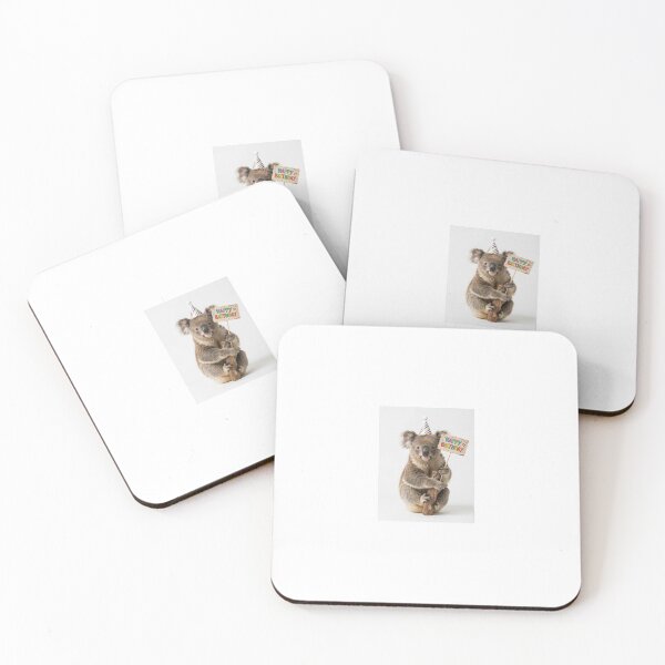 Item preview, Koala happy birthday placard placards cute kawaii party hat adorable meme memes designed and sold by CheeseBlueprint.