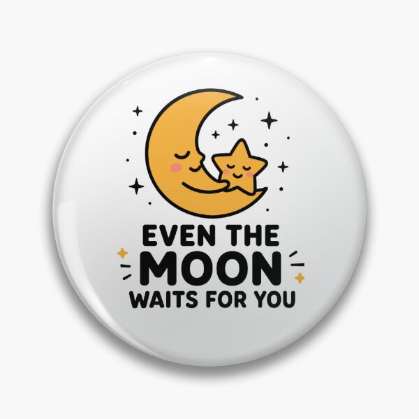 Item preview, Even the Moon Waits for You | Minimal Romantic Moon & Star Love Sticker designed and sold by Lovestickerco.