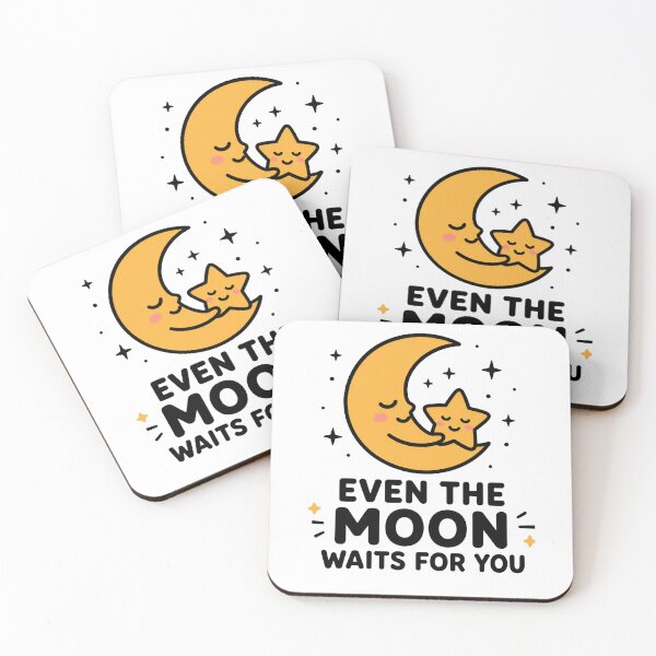 Item preview, Even the Moon Waits for You | Minimal Romantic Moon & Star Love Sticker designed and sold by Lovestickerco.