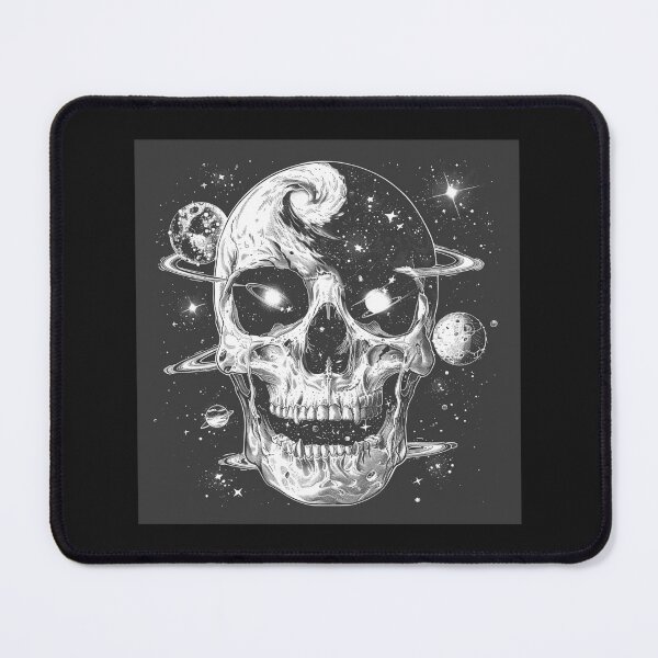 Item preview, Cosmic Skull with Planets and Stars – Gothic Space Art designed and sold by inkoutninja.