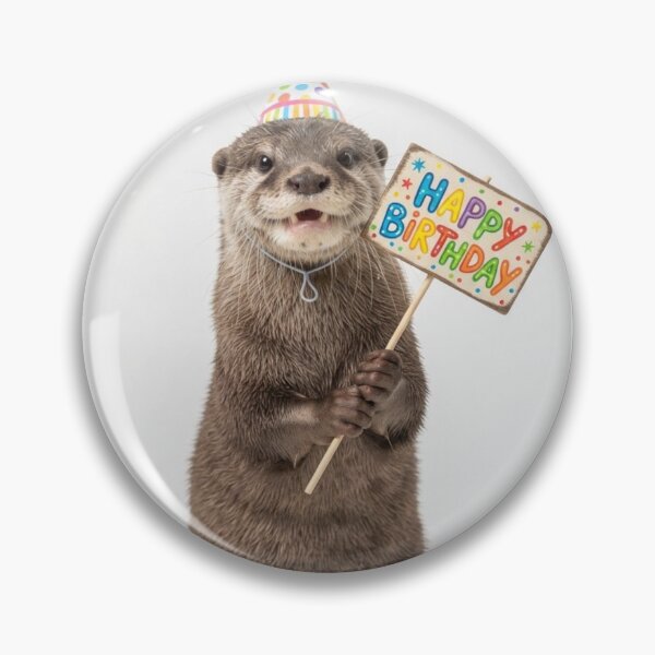 Item preview, Otter happy birthday placard placards cute kawaii party hat adorable meme memes designed and sold by CheeseBlueprint.