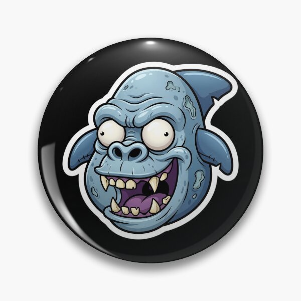 Item preview, Zombie Shark Cartoon Sticker | Funny Undead Shark Face | Creepy Cute Monster Ocean Art | Horror Halloween Die Cut Sticker designed and sold by Bhaskar Digital Art.