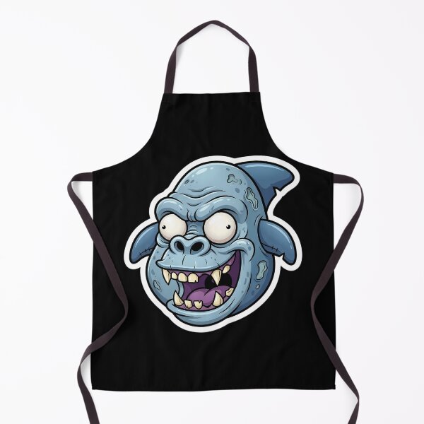 Item preview, Zombie Shark Cartoon Sticker | Funny Undead Shark Face | Creepy Cute Monster Ocean Art | Horror Halloween Die Cut Sticker designed and sold by Bhaskar Digital Art.
