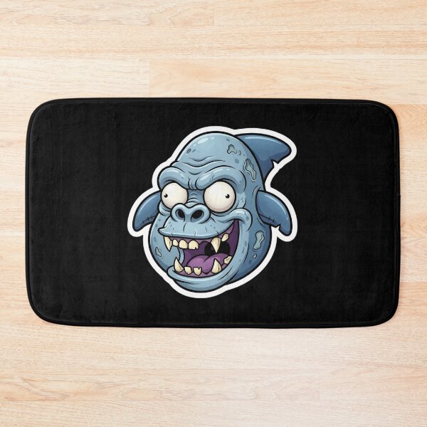 Item preview, Zombie Shark Cartoon Sticker | Funny Undead Shark Face | Creepy Cute Monster Ocean Art | Horror Halloween Die Cut Sticker designed and sold by Bhaskar Digital Art.