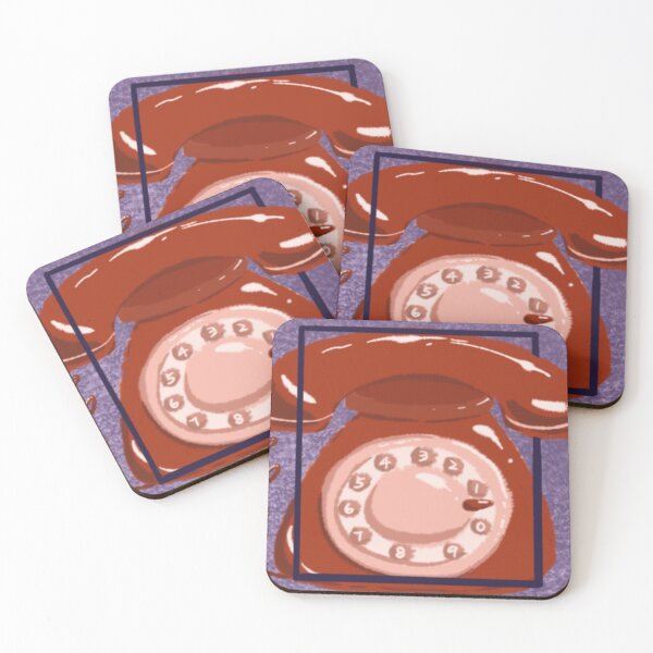Item preview, Vintage Red Rotary Telephone Illustration designed and sold by Anstudio1.