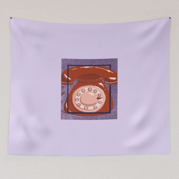 Item preview, Vintage Red Rotary Telephone Illustration designed and sold by Anstudio1.