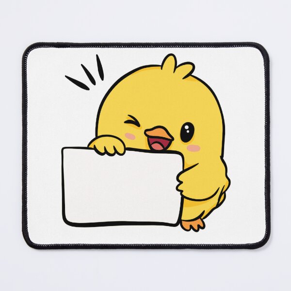 Item preview, Cute Winking Yellow Chick holding Blank Sign | Kawaii Bird Sticker designed and sold by LYAN-STORE.