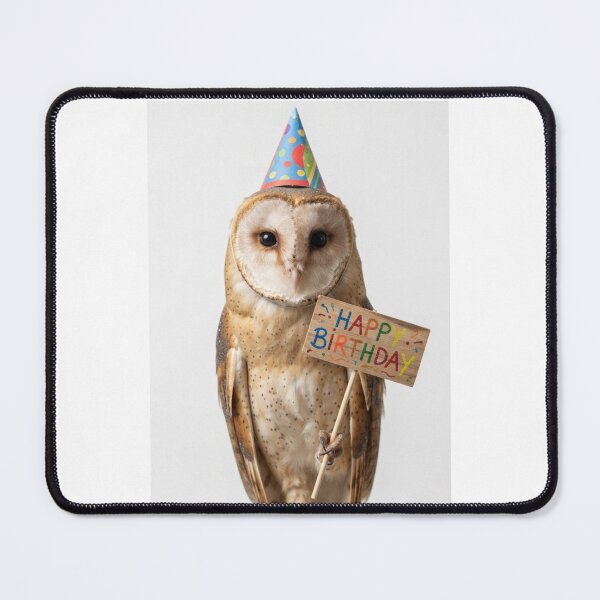 Item preview, Owl happy birthday placard placards cute kawaii party hat adorable meme memes designed and sold by CheeseBlueprint.
