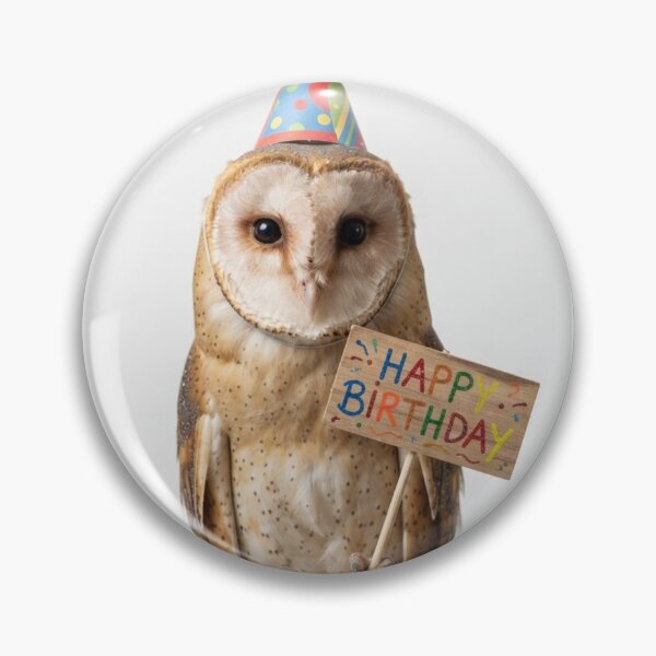Item preview, Owl happy birthday placard placards cute kawaii party hat adorable meme memes designed and sold by CheeseBlueprint.