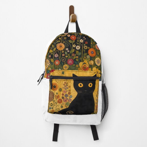 Item preview, Cat Art Print Klimt Black Cat In A Garden designed and sold by PurrfectHome.