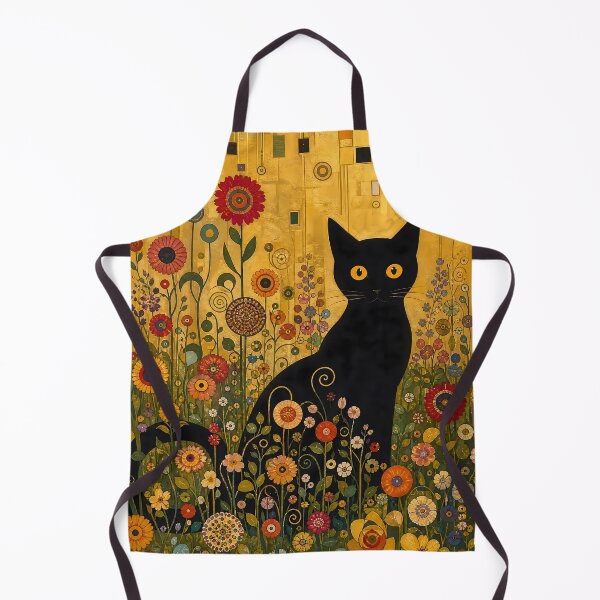 Item preview, Cat Art Print Klimt Black Cat In A Garden designed and sold by PurrfectHome.