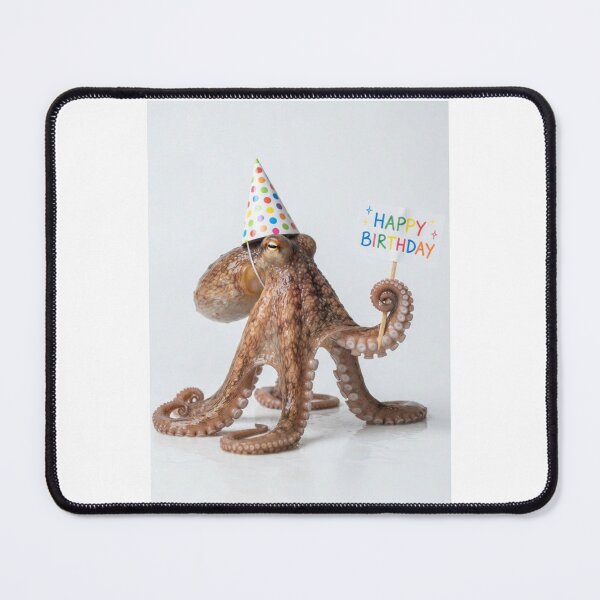 Item preview, Octopus happy birthday placard placards cute kawaii party hat adorable meme memes designed and sold by CheeseBlueprint.