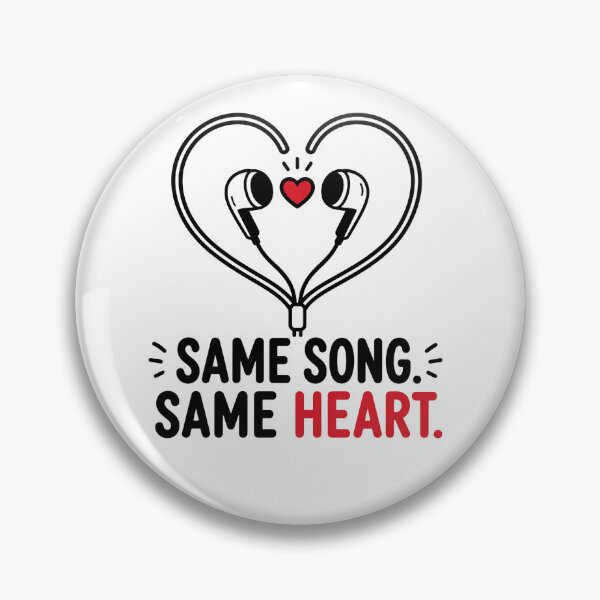 Item preview, Same Song Same Heart | Minimal Earphones Love Sticker designed and sold by Lovestickerco.