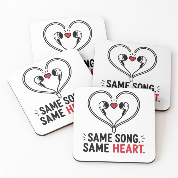 Item preview, Same Song Same Heart | Minimal Earphones Love Sticker designed and sold by Lovestickerco.