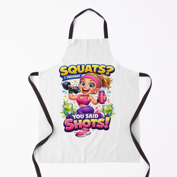 Item preview, Squats? I Thought You Said Shots! Funny Gym T-Shirt | Cute Fitness Girl Workout Graphic Tee | Women's Gym Humor Shirt designed and sold by Sushikidsntod.