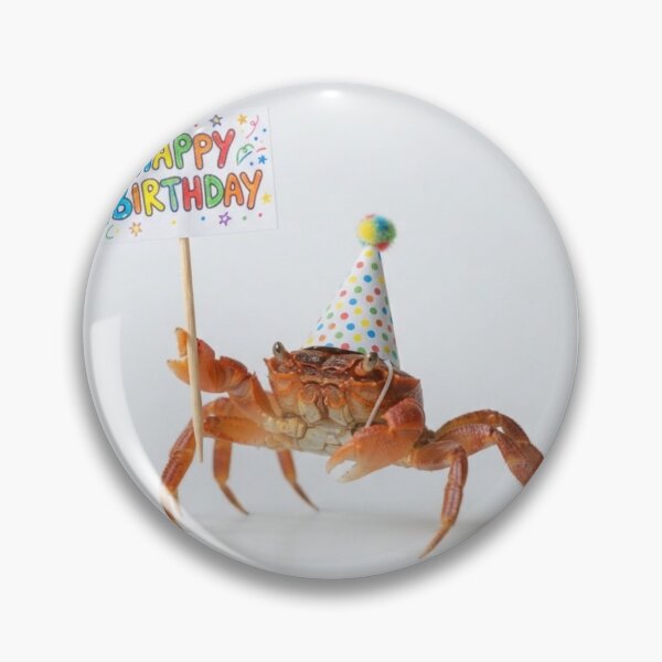 Item preview, Crab happy birthday placard placards cute kawaii party hat adorable meme memes designed and sold by CheeseBlueprint.