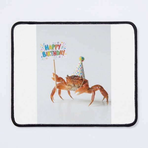 Item preview, Crab happy birthday placard placards cute kawaii party hat adorable meme memes designed and sold by CheeseBlueprint.