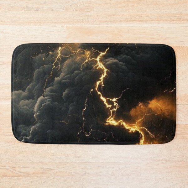 Item preview, Golden Lightning Storm | Dramatic Dark Thunder Clouds designed and sold by LYAN-STORE.