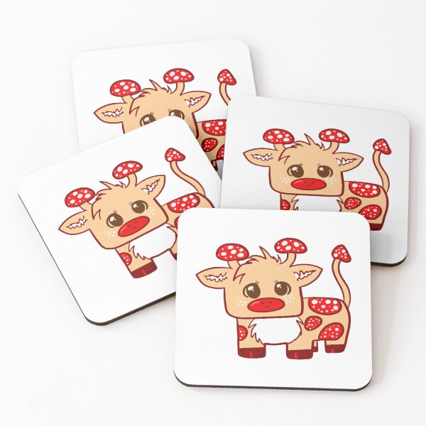 Item preview, Mooooooshroom Cow Cute Kawaii Red Mushroom Cattle Design designed and sold by SaturnClub.