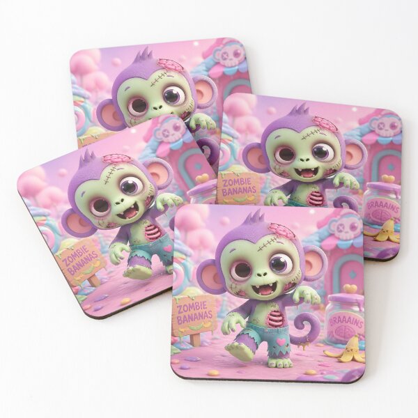 Item preview, Cute Baby Zombie Monkey - Zombie Zoo Kawaii Undead Monkey- Candy Town Collection designed and sold by ZombieZooCuties.