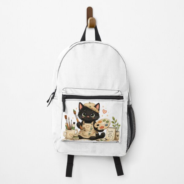 Item preview, Cute Black Cat Artist Painting Sticker designed and sold by AuudiVasustudio.