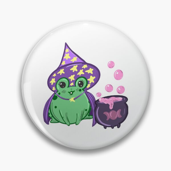 Item preview, Kawaii Frog Witch Cute Spooky Wizard Potion Jar Graphic designed and sold by SaturnClub.