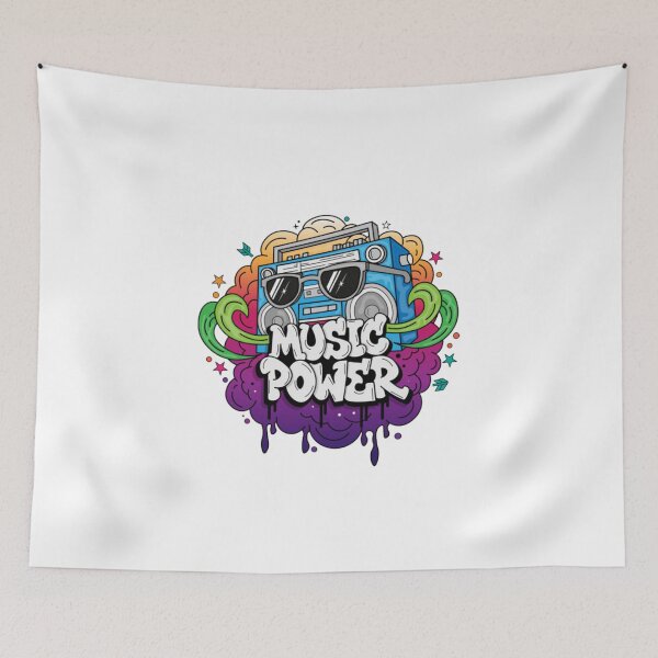 Item preview, Music Power Graffiti Letters Illustration designed and sold by LogosArts.