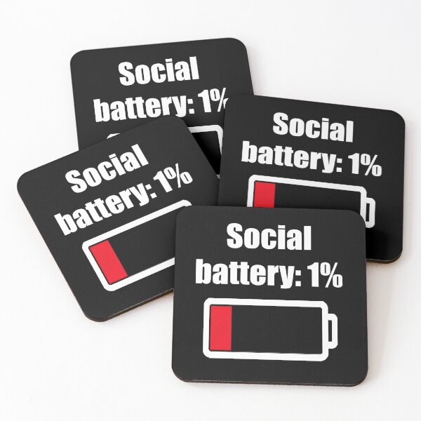 Item preview, Social battery: 1% designed and sold by VanillaCream1.