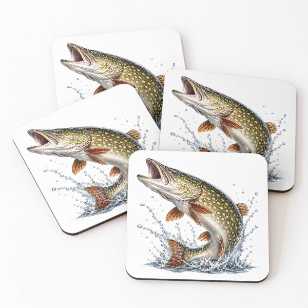 Item preview, Fierce Northern Pike Splashing Art - Freshwater Monster Fish  designed and sold by Jaideep Walia.