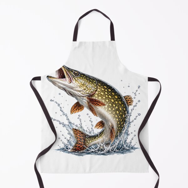 Item preview, Fierce Northern Pike Splashing Art - Freshwater Monster Fish designed and sold by Jaideep Walia.