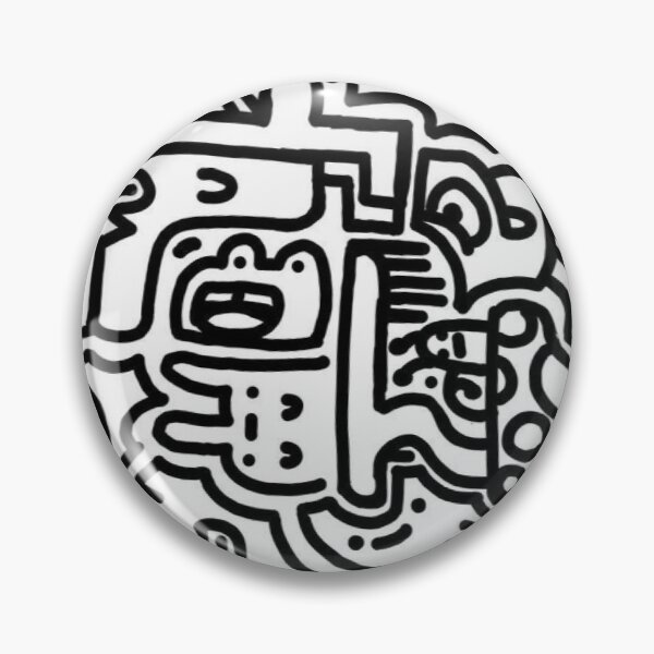 Item preview, Black and White Doodle Pattern | Cute Street Art Characters designed and sold by LYAN-STORE.