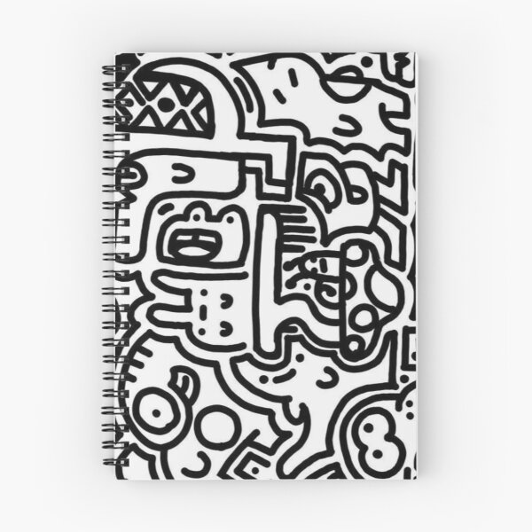 Item preview, Black and White Doodle Pattern | Cute Street Art Characters designed and sold by LYAN-STORE.