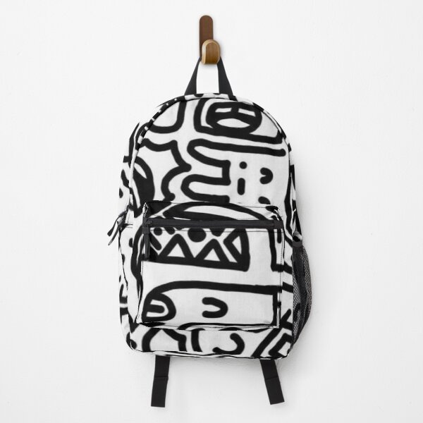 Item preview, Black and White Doodle Pattern | Cute Street Art Characters designed and sold by LYAN-STORE.
