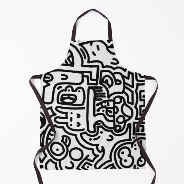 Item preview, Black and White Doodle Pattern | Cute Street Art Characters designed and sold by LYAN-STORE.