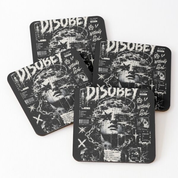 Item preview, Disobey Rebellion Grunge Collage Art designed and sold by RoyalEarthstore.